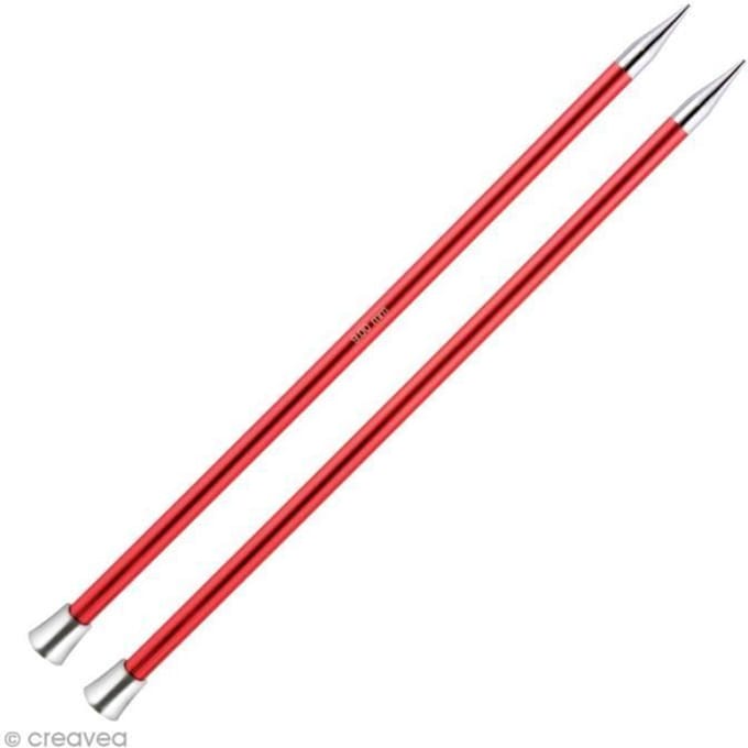 Aiguille à tricoter - KNITPRO - 40 cm - 9 mm - Aluminium coloré - Rouge