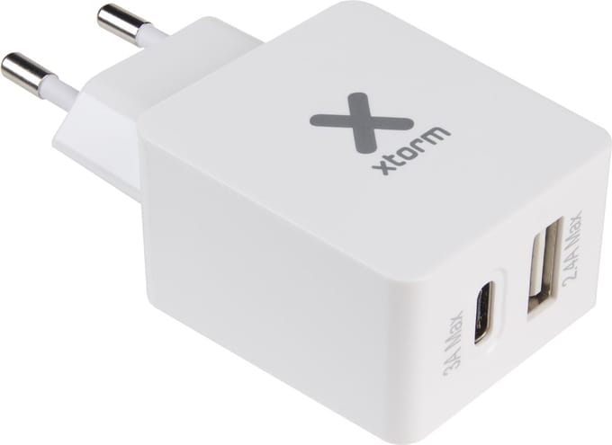 Xtorm Fast Charge Oplader - Snellader - USB en USB-C 3A Wit