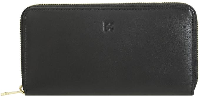 DuDu Mauritius Portemonnee Leder 19 cm - Unisex - Horizontaal - black pop