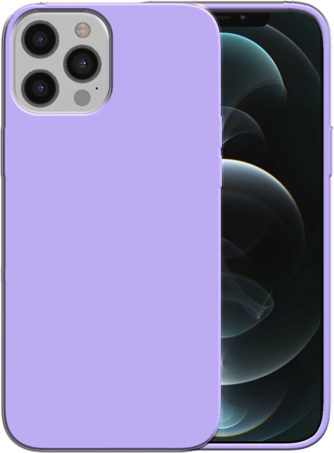 Smartphonica Siliconen hoesje voor iPhone 12 Pro Max case met zachte binnenkant - Paars geschikt voor iPhone 12 Pro Max