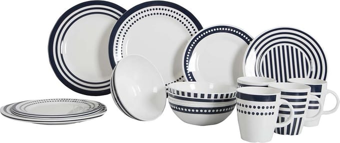 Gimex Marine Line Servies - Blue Beta - 16-Delig