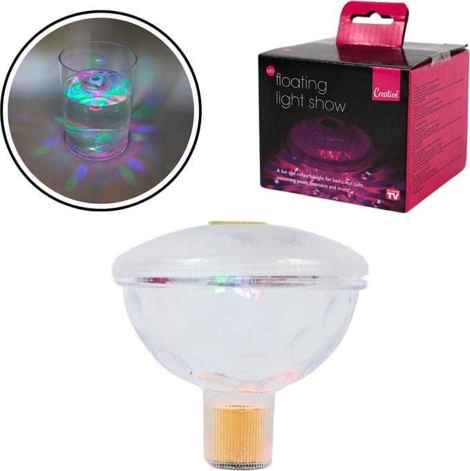 Drijvende discolamp partylamp op batterij 8,6 cm