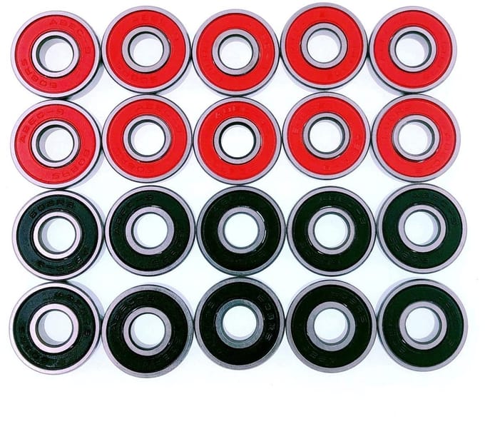 Allecto - Skateboard Lagers - 9 - Dubbel Afgeschermd - Rood en Zwart