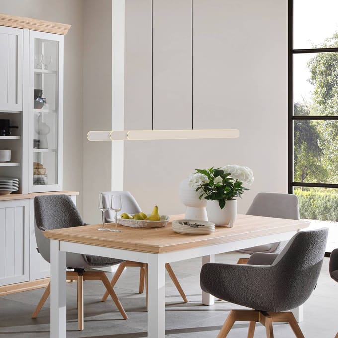 Schöner Wohnen LED hanglamp ADRIANA ROUND, beige, lengte 160 cm, metaal, CCT