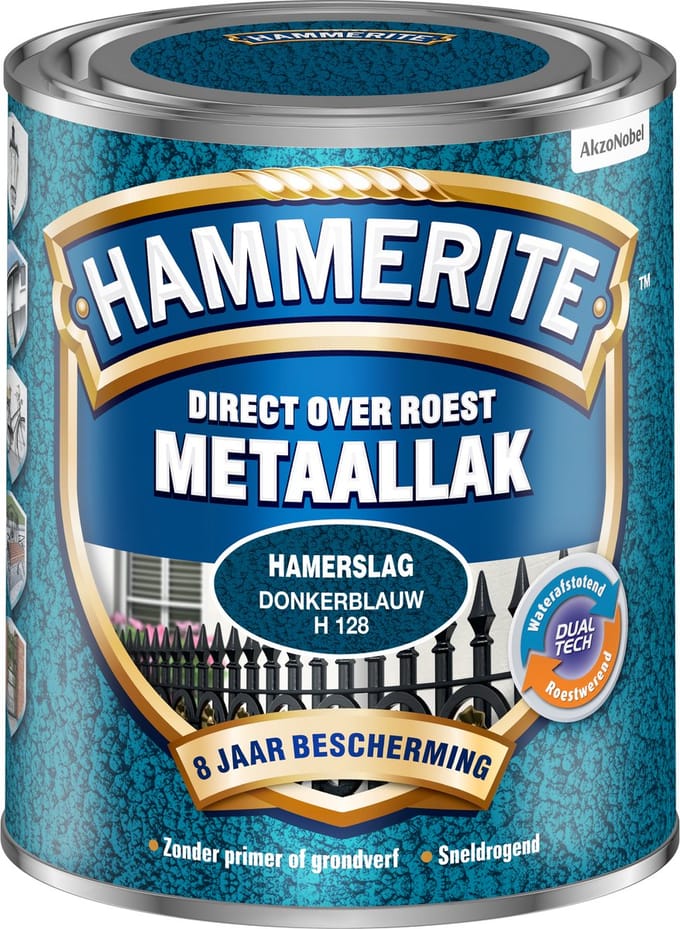 Hammerite - Metaallak Hamerslag - Donkerblauw - 750 Ml