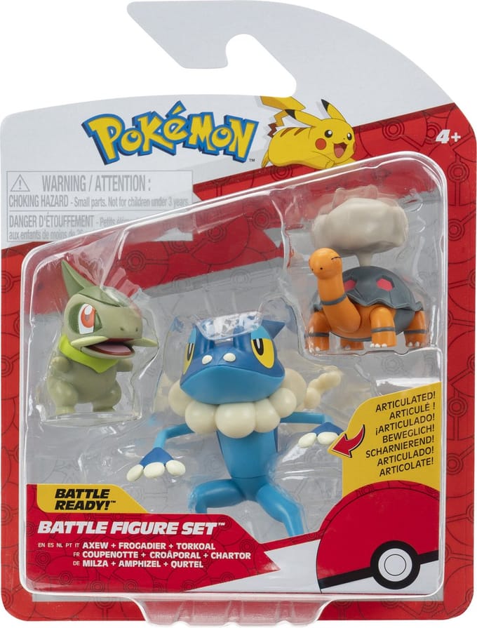 Pokémon - Battle Figure Set 3 Pack: Torkoal, Axew, & Frogadier