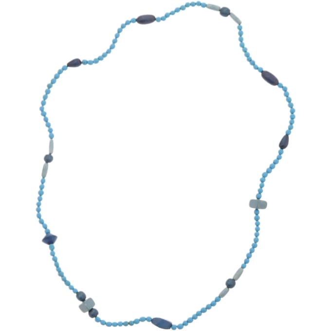 Behave – Lange ketting blauw – Boho look – Vintage kralenstijl