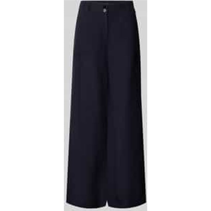wide fit stoffen broek van viscosemix met linnen-aandeel