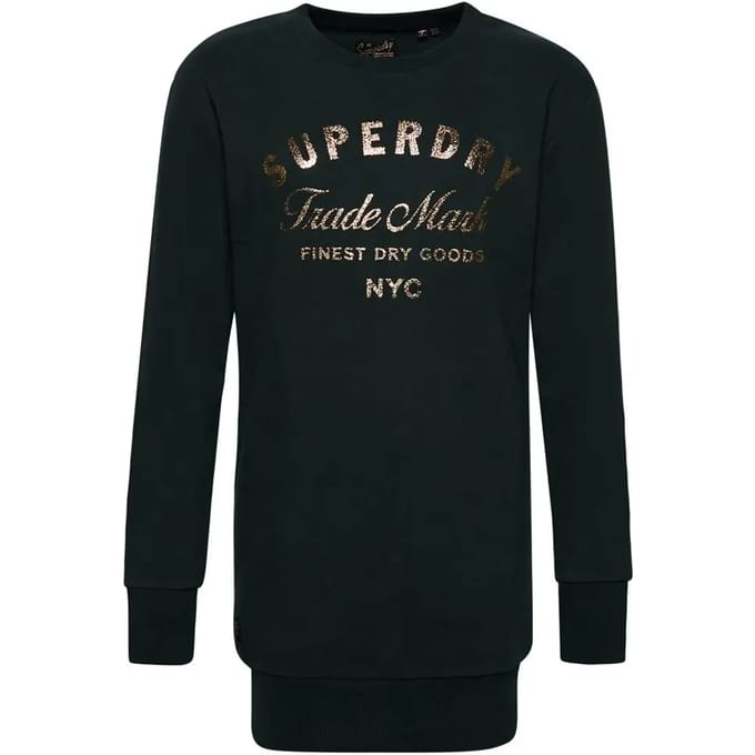 Superdry - Luxe jersey jurk met metallic logo - Dames - Jurken