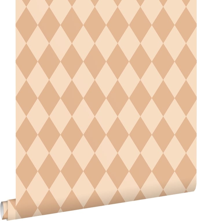 ESTAhome behang ruiten perzik roze - 50 x 900 cm - 132123