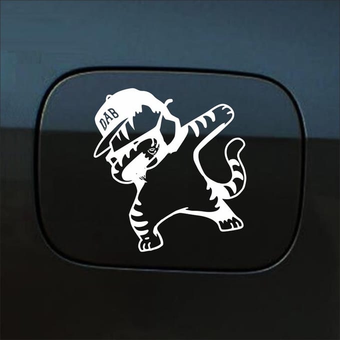 Bumpersticker - Dab - 15 X 14 - Wit