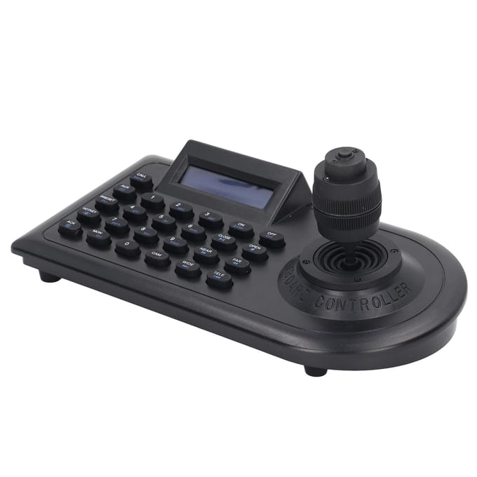 LCD Analoog PTZ Camera Toetsenbord met 4D Joystick PTZ Speed Dome Camera Controller voor Linux EU Stekker black