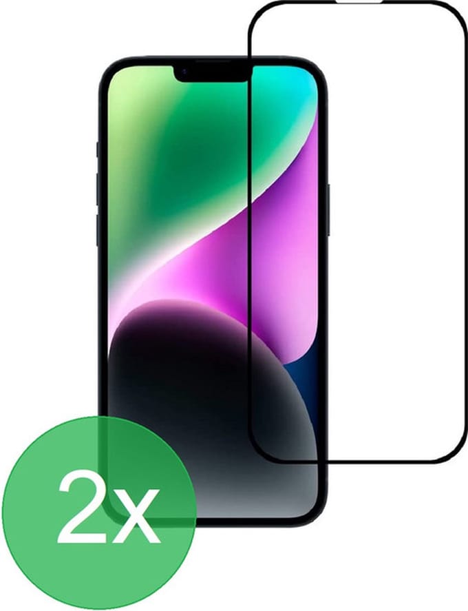 2x Screenprotector Full Geschikt voor iPhone 14 - screen protector - volledige glas - bescherming - beschermglas - ZT Accessoires