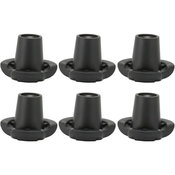 6 stuks Krukvoetdoppen Antislip Krukbeenpunten voor Wandelstok Kruk Stoelen 16mm black