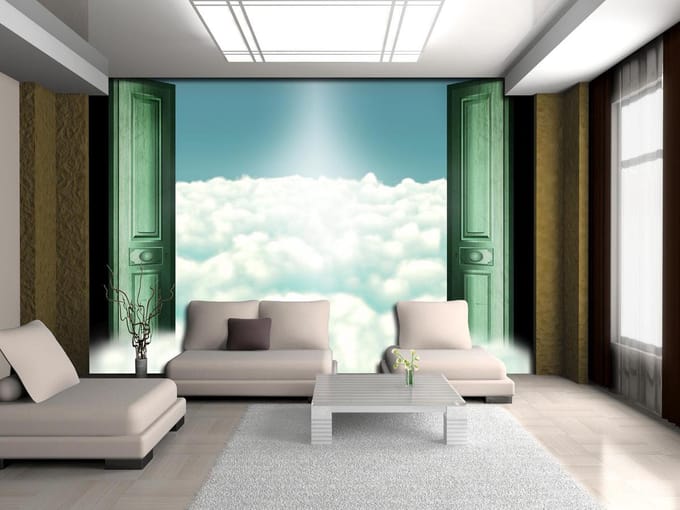 Sky Clouds Doors Photo Wallcovering