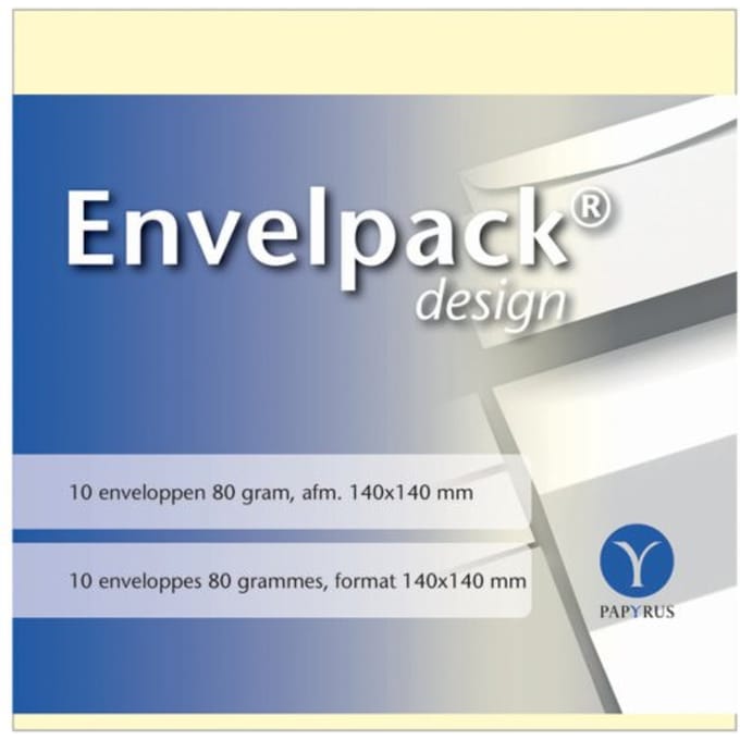 Envelop Papyrus Envelpack Design vierkant 140x140mm ivoor 894410 10 stuks