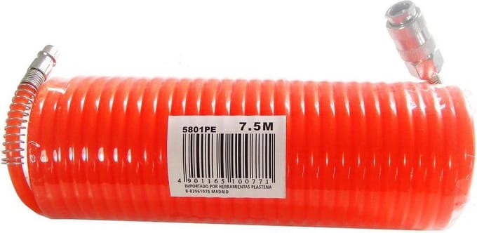VDT spiraal luchtslang - PE 7.5 meter - Oranje