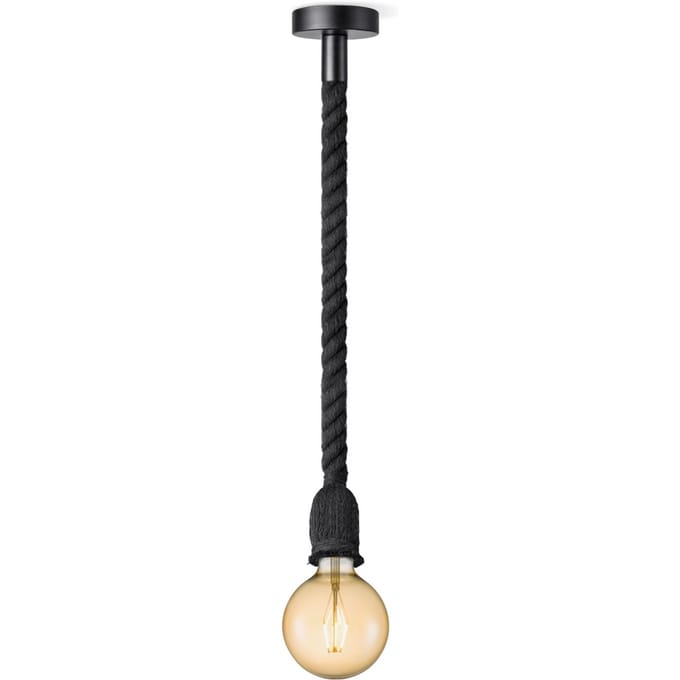 Home sweet home hanglamp Leonardo zwart Globe g125 - amber