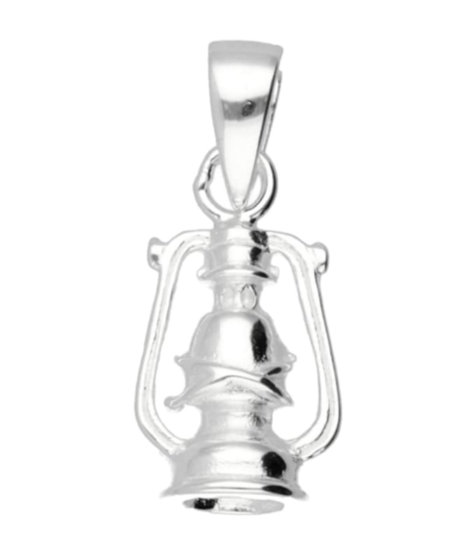 Zilveren Olielamp Stormlamp kettinghanger