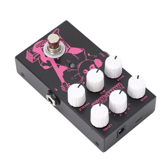 Pédale de Guitare Électrique 3 EQ Réglable 9 Effets Musicaux Effector pour Guitare Électrique pour la Performance black