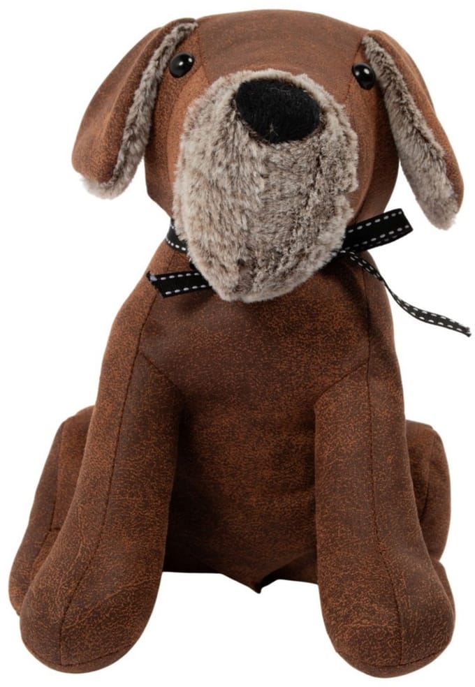 Deurstopper hond donkerbruin 18x20x25cm