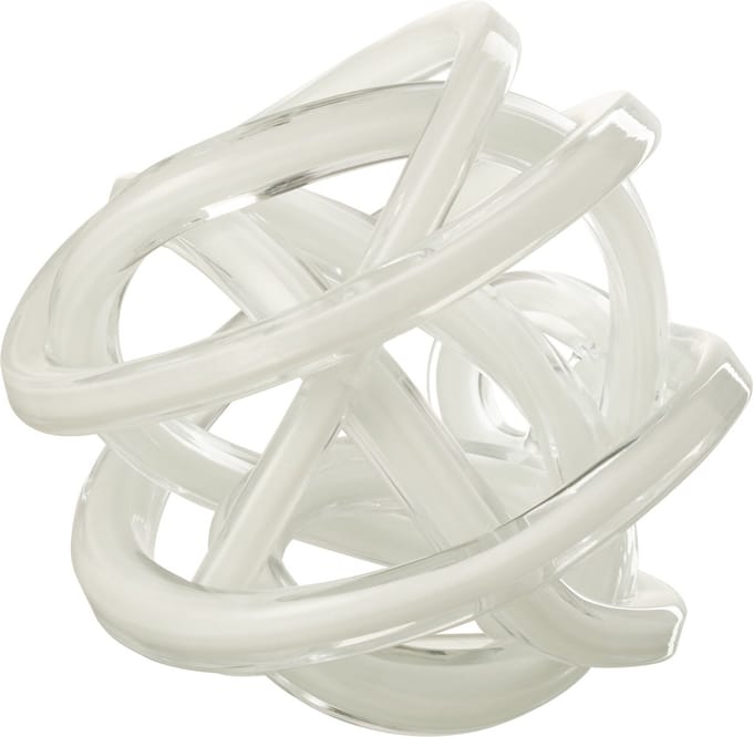 J-Line presse-papier Infinity Knot - glas - wit/transparant