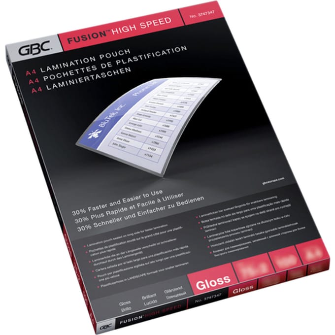 GBC Fusion HighSpeed - 100-pack - glossy - lamination pouches
