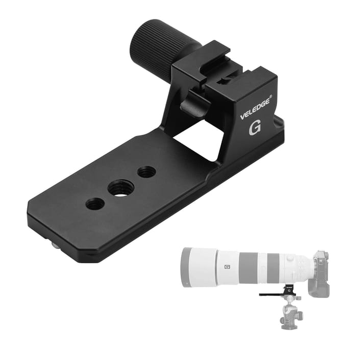 VELEDGE Lens Statief Mount Bracket Houder Lenskraag Vervanging Voet Stand Adapter Aluminiumlegering zwart