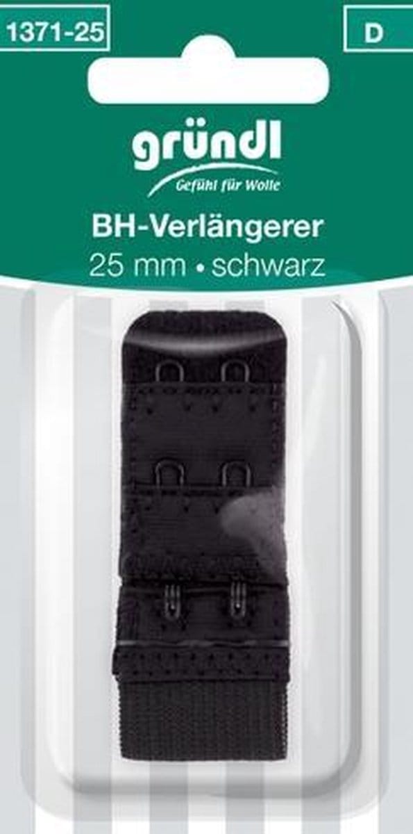 1371-25 BH-verlenger zwart 25mmx85mm