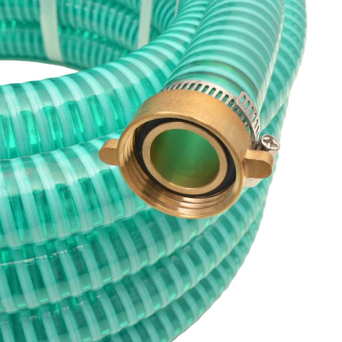 vidaXL - Zuigslang - met - messing - koppelingen - 7 - m - 25 - mm - groen