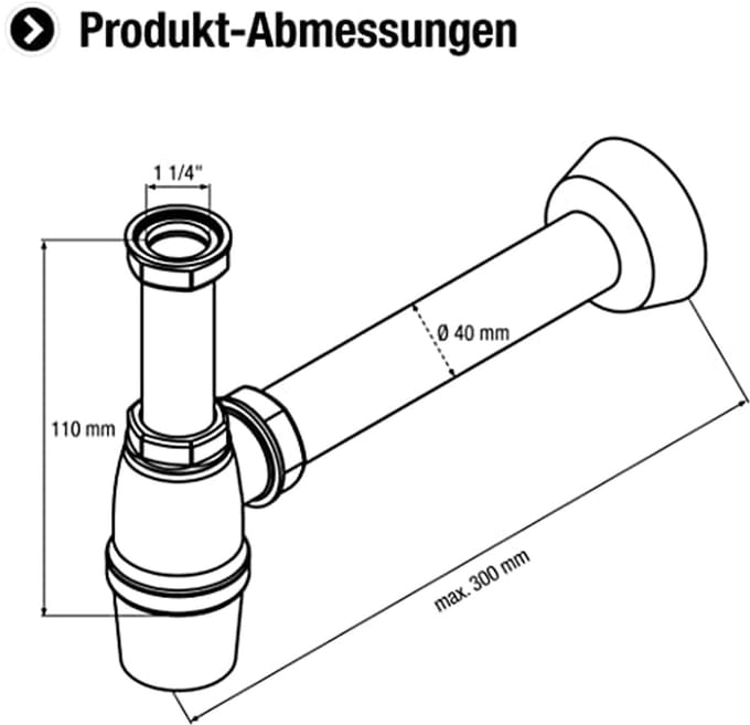 Recycled Odour Valve for Washbasins - 1 1/4 inch - Ø 40 mm