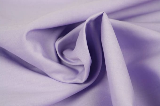 Katoen stof - Per meter - 1 meter - Poplin katoen uni - Lavendel