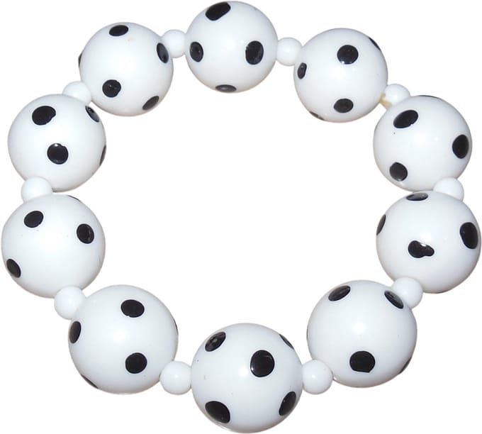 Armband voetbal-patroon wit-zwart