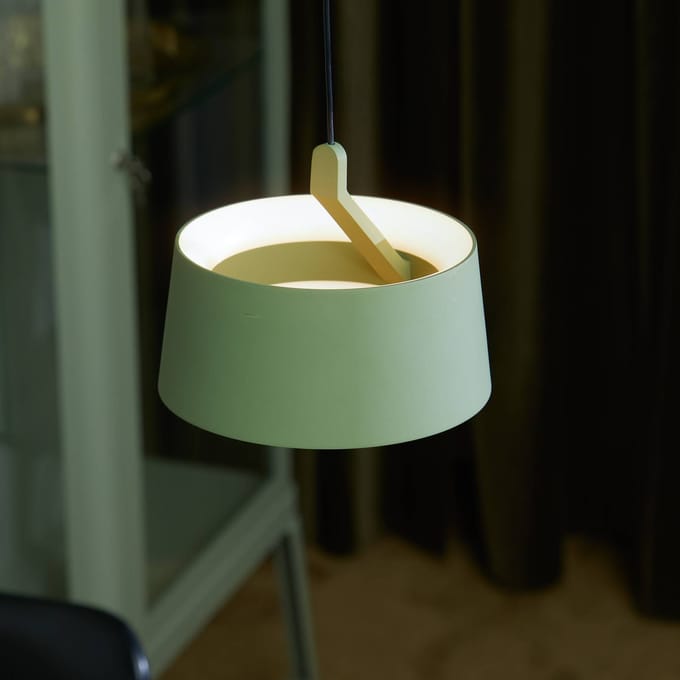 LOOM DESIGN LED hanglamp Cookie, groen, aluminium Ø 15 cm