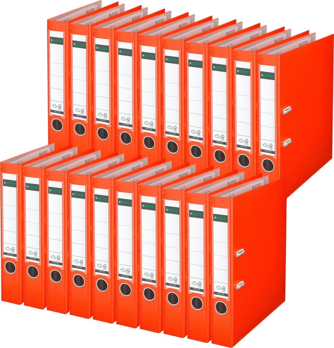Ordner A4 Smal PP Leitz Lichtrood