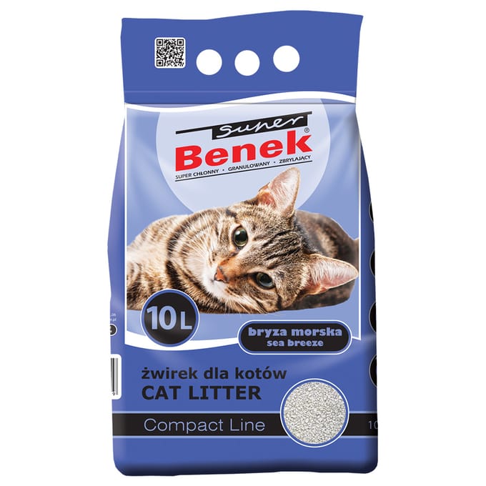 2x 10l Super Benek Compact met Sea Breeze Cat