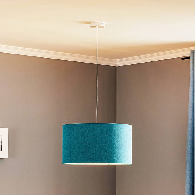 Duolla Hanglamp Bristol, geweven patroon, turquoise