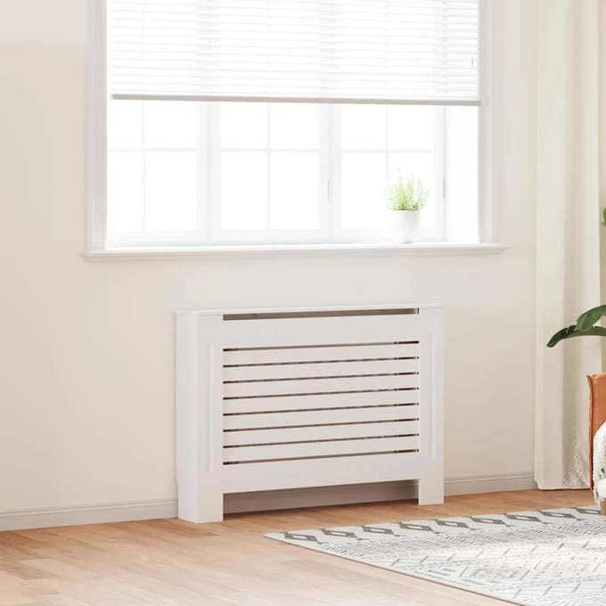 vidaXL Radiatorombouw 112x19x81.5 cm MDF wit