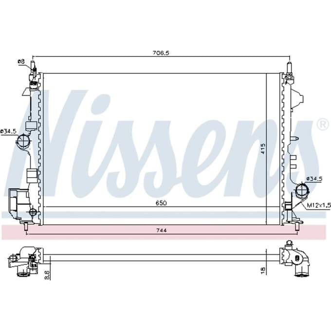 Radiator, motorkoeling NISSENS 630789