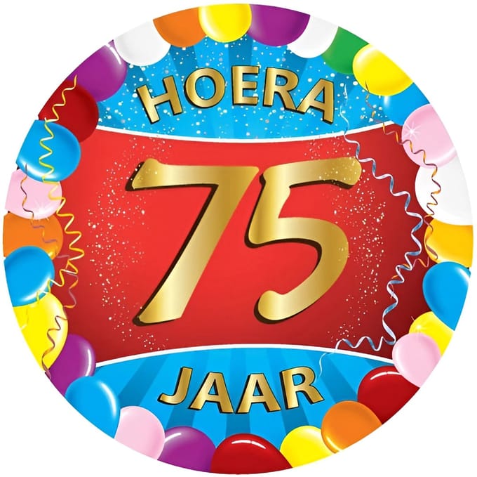 Bierviltjes 75 jaar - 25x stuks - multicolor - verjaardag/feest - feestartikelen