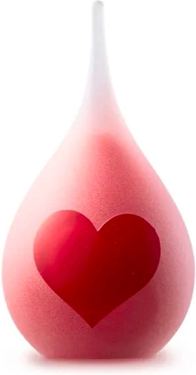 Urnencenter© Druppel Mini Urn Frosted Hart – Rood