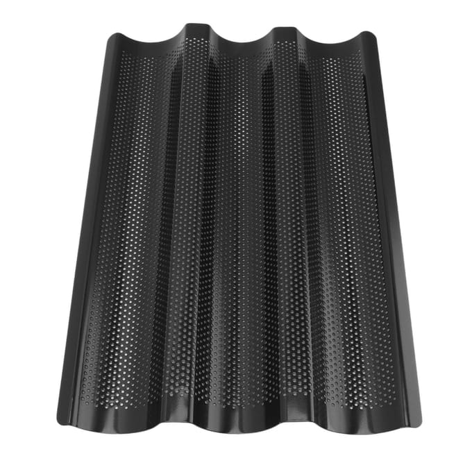 Plaque à Baguette en Acier Inoxydable Forme U Chauffage Uniforme Conception Perforée Moule à Pain Français pour gray
