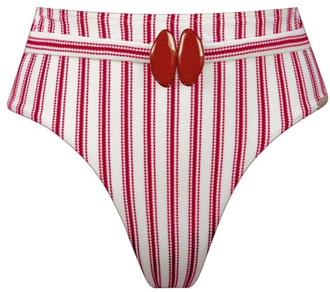 Watercult - Seaside Splash Hoog Bikini Broekje - maat 36 - Wit/Roze/Rood
