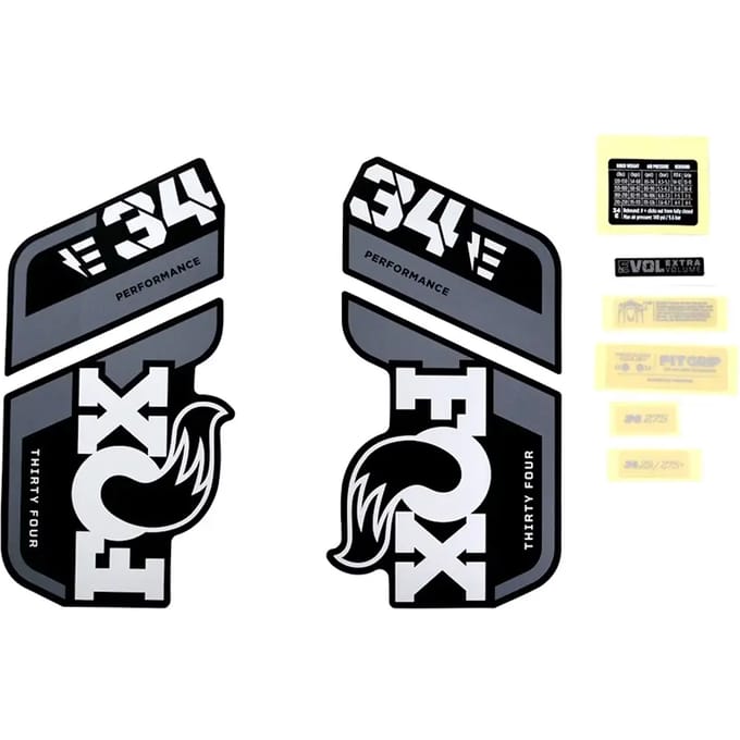 Decalset Fox 2021, 34, E-Bike+, P-S, Logo, Background