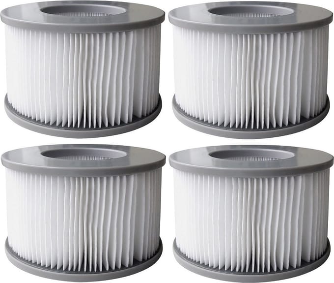 AllSpares Spa Waterfilter (4St.) geschikt voor MSpa / SC802 / 40104 zonder filterhouder (Ø110x70mm)