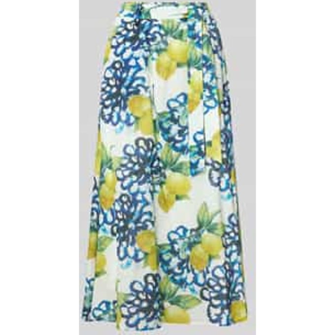 Regular fit midirok met florale all-over print
