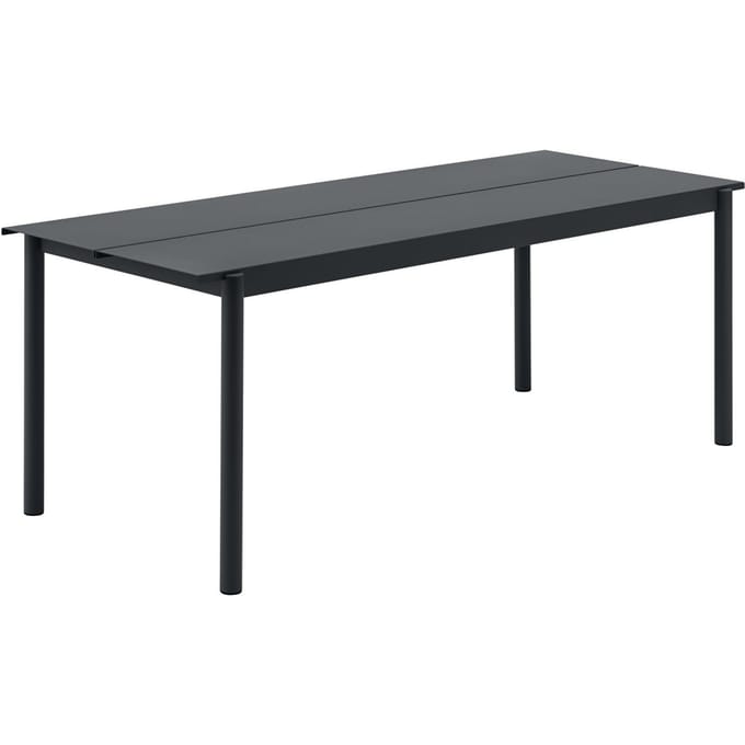 Muuto Linear Steel Tafel - zwart - 200 x 75 cm