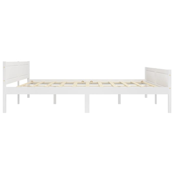 vidaXL - Bedframe - massief - grenenhout - wit - 200x200 - cm