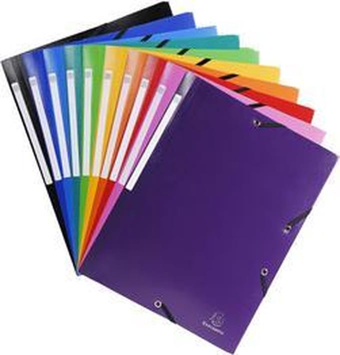 Exacompta Elastomap 3 kleppen PP 5/10de Ondoorschijnend - A4 - Geassorteerd - 55840E