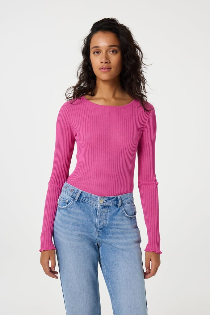 Fabienne Chapot Gemma Pullover Pink Darling Maat: L | Longsleeves Outlet | Dames | Roze